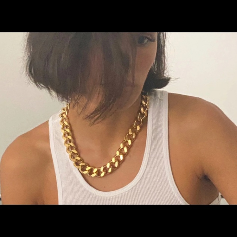 Wide Thick Stainless Steel Necklace